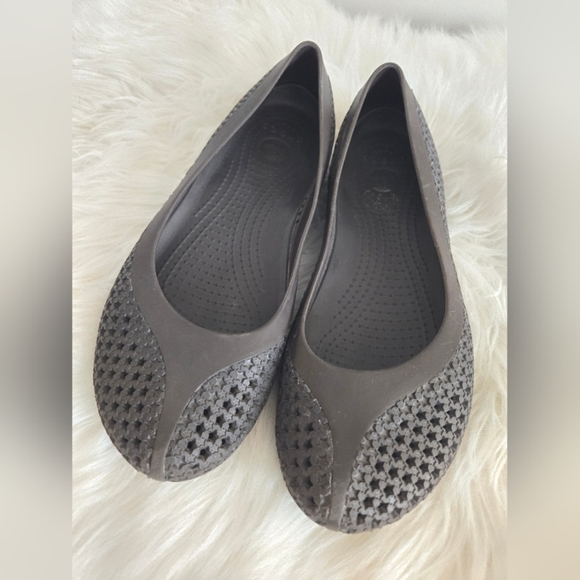 CROCS Shoes - CROCS women's ballet flats, brown star cutout | size 9